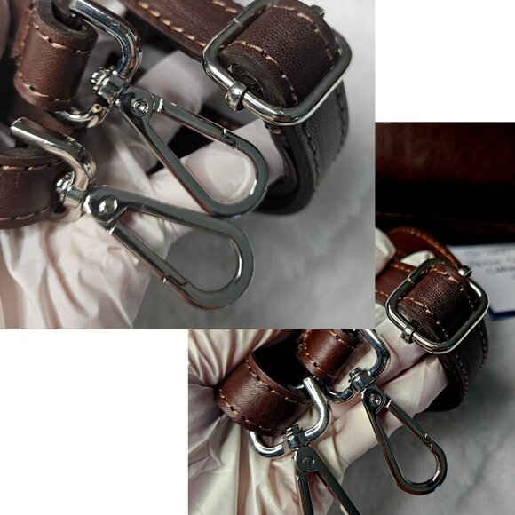 NWT Authentic I Medici Firenze Italian Leather Satchel Top Handle Bag Brown - Picture 9 of 17